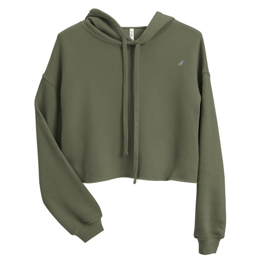 Army Green Crop Hoodie