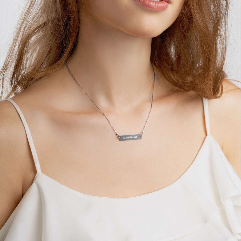 Silver Minimalist Bar Chain Necklace