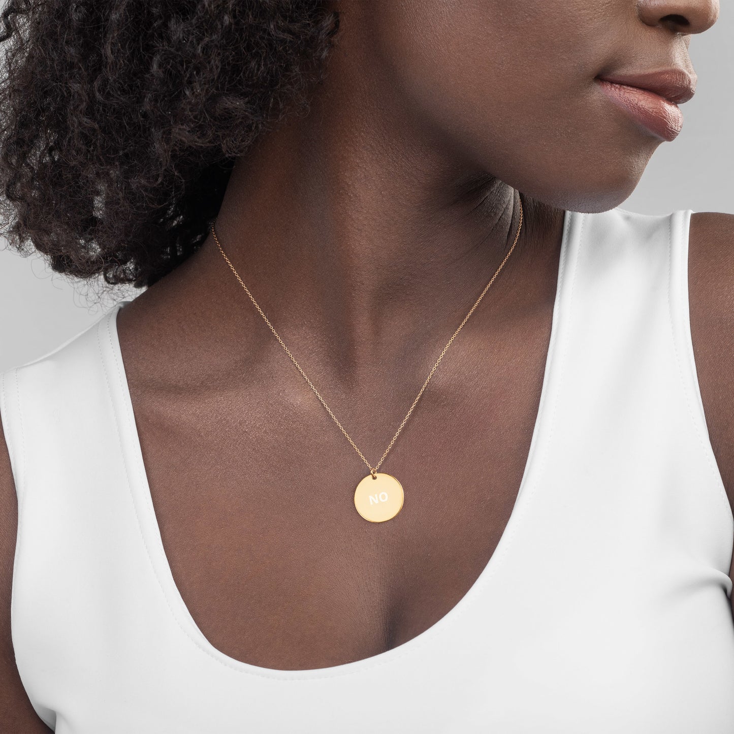 Gold Plated Disc Necklace