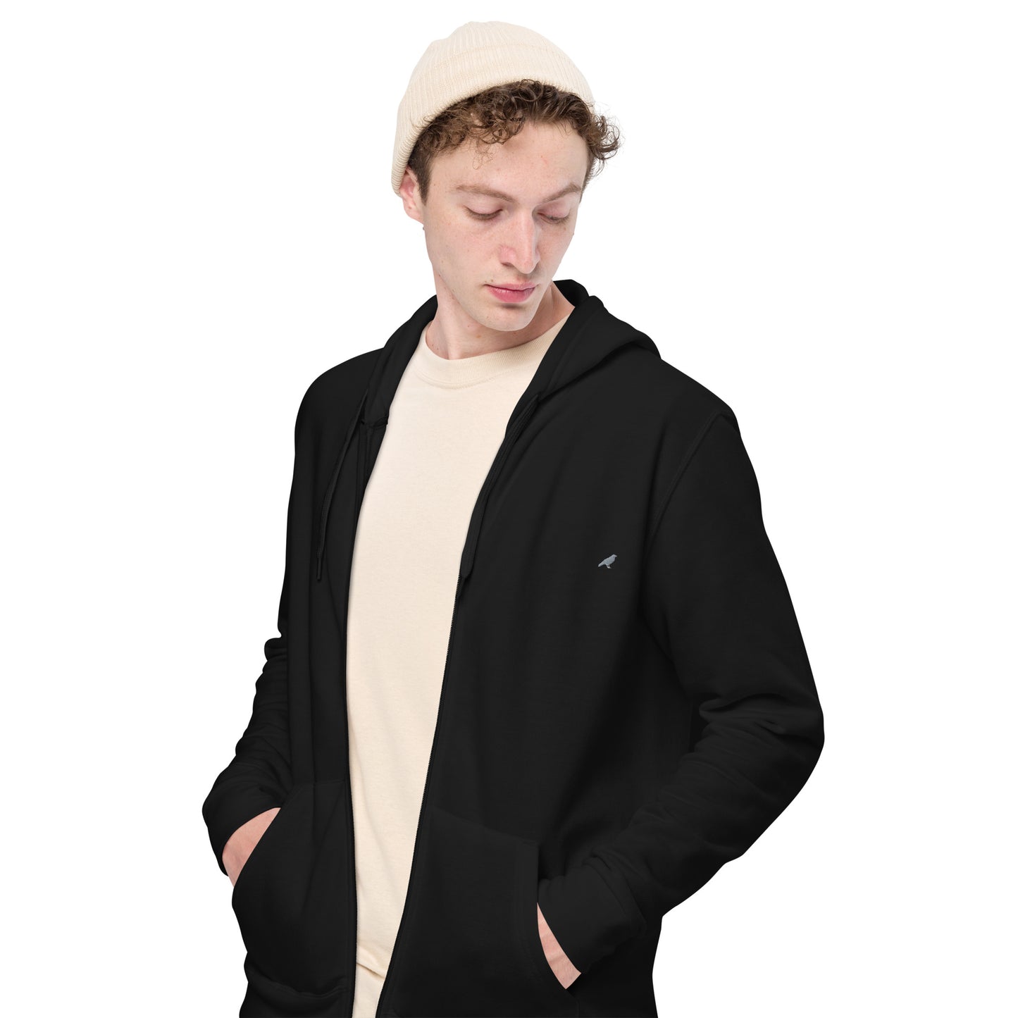 Mens Black Zip Up Hoodie