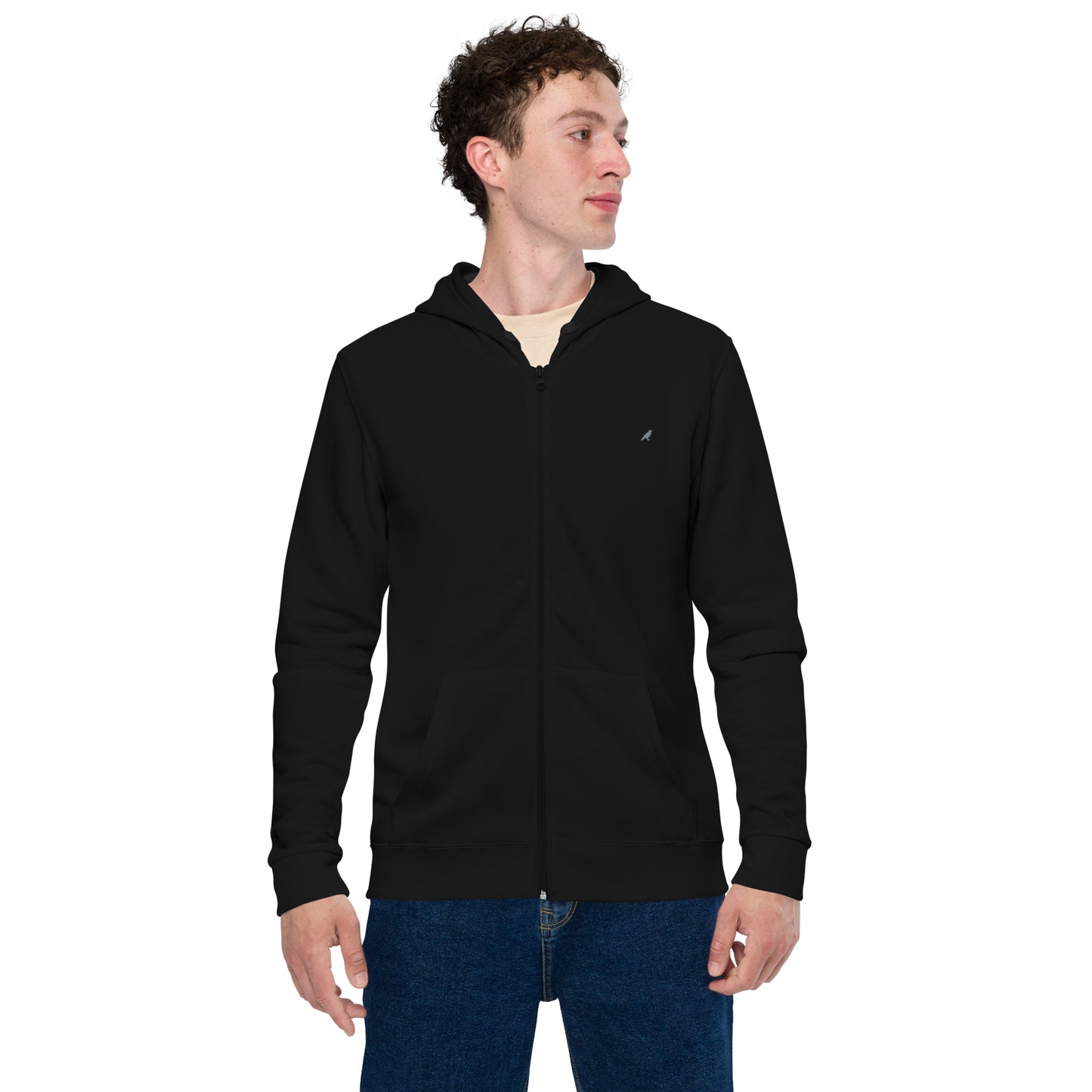 Mens Black Zip Up Hoodie