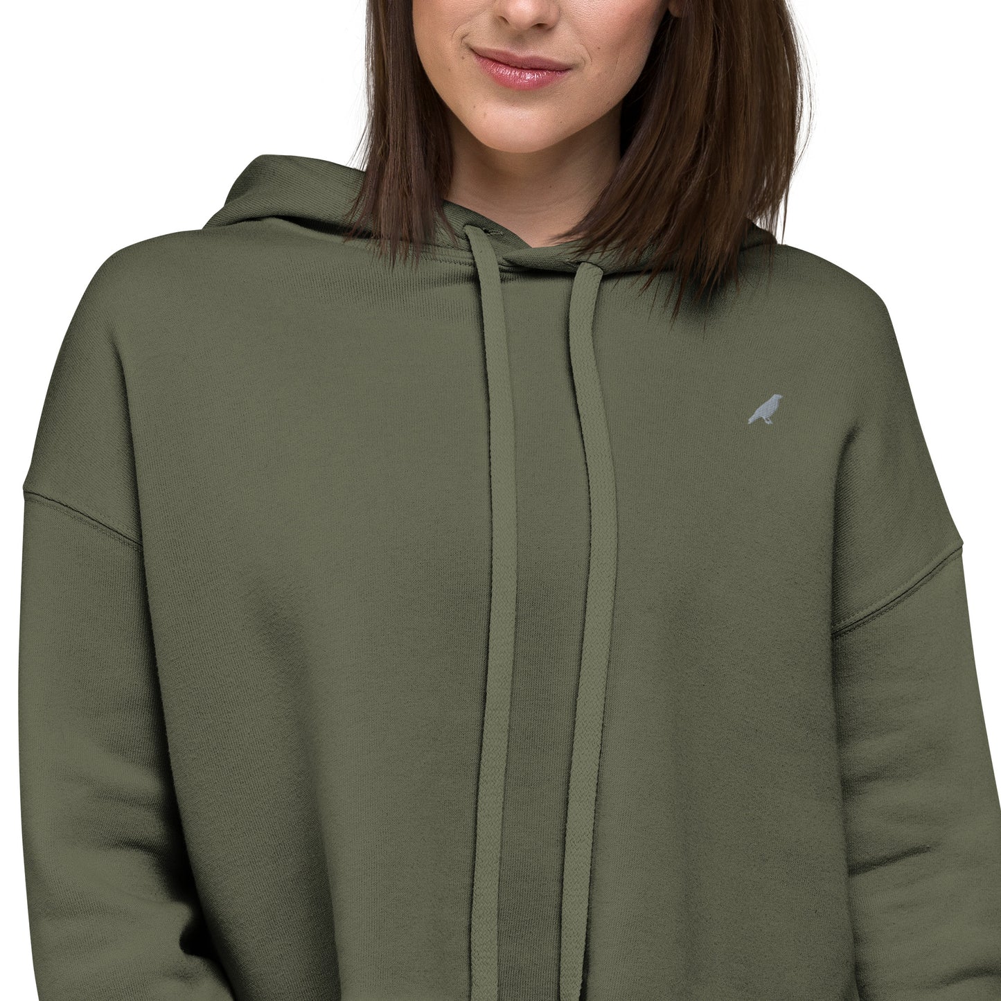 Army Green Crop Hoodie